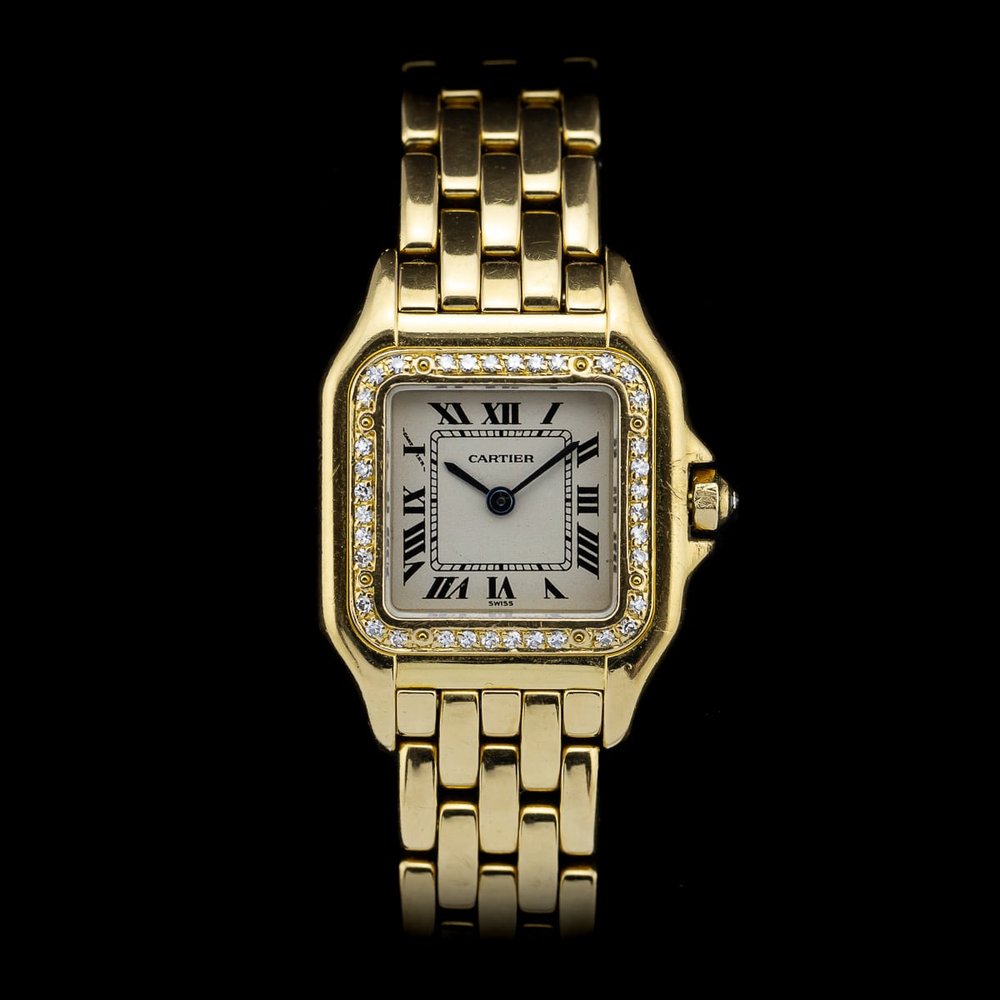 Cartier Panthère Lady | The Iconic 18K Gold Watch with Diamond Bezel - Vintage Jewelry