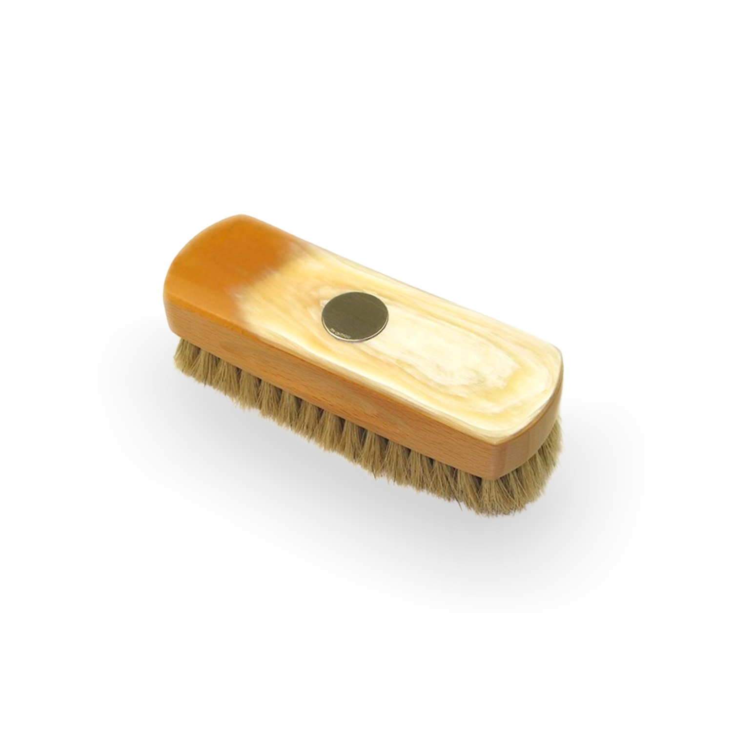 Signature Small Shoe Brush – Horn Backed with Silver | Natura Nobilis Collection