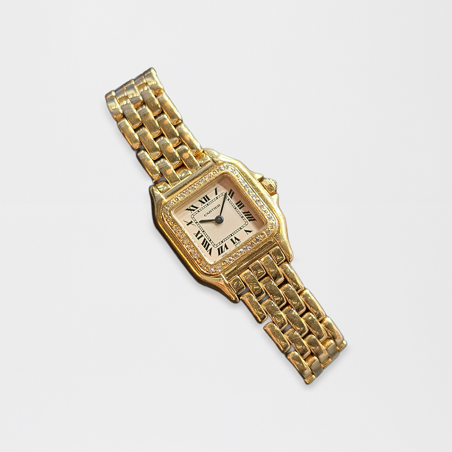 Cartier Panthère Lady | The Iconic 18K Gold Watch with Diamond Bezel - Vintage Jewelry