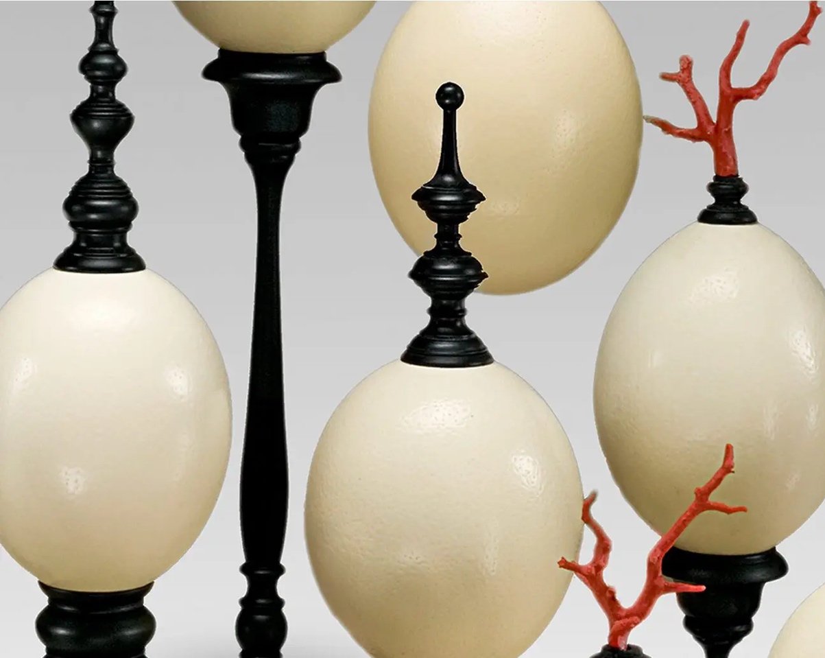 Huevo de avestruz montado sobre soporte | Colección Naturaleza