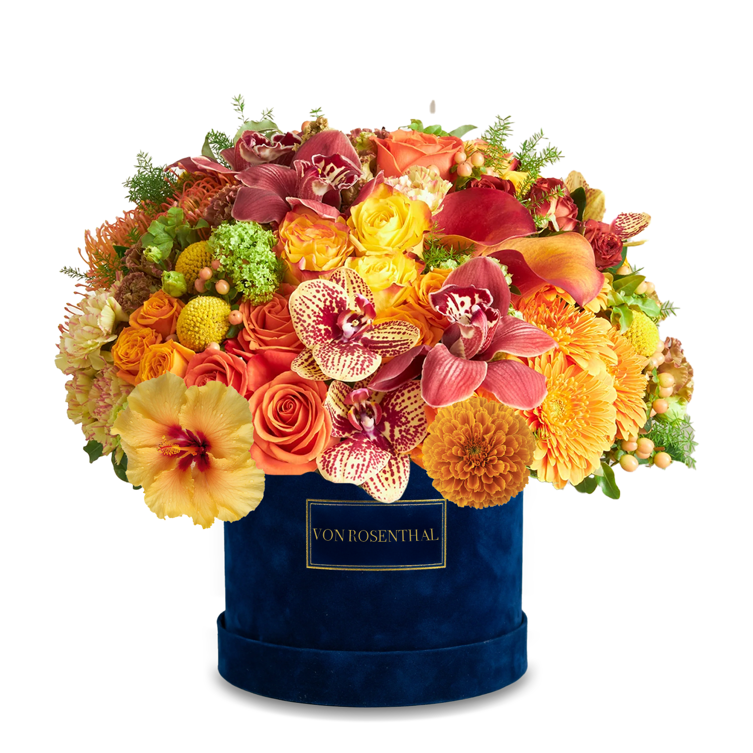 Caja de flores "Atardecer Hawaiano" | Una exótica sinfonía de calidez y lujo