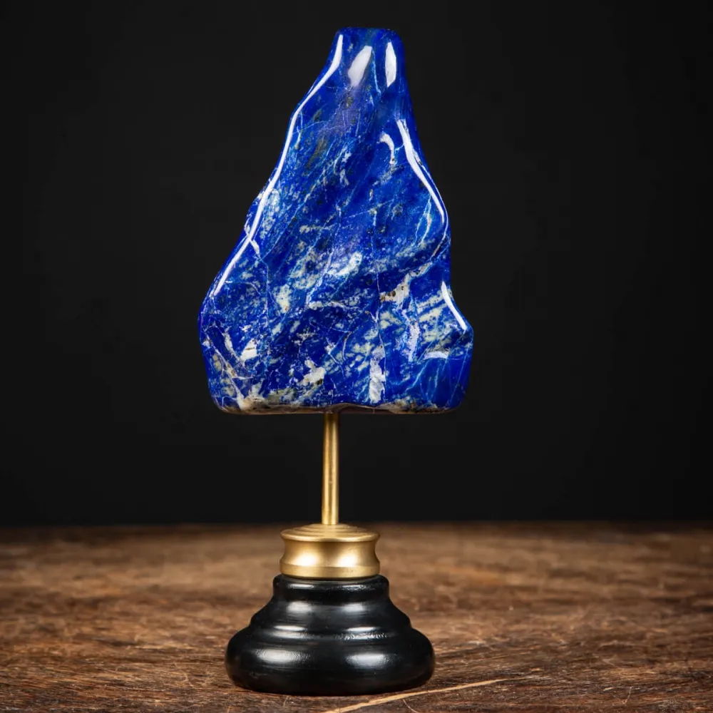 Lapis Lazuli on Wood Base – Unique Mineral Display from Afghanistan | Mineral collection