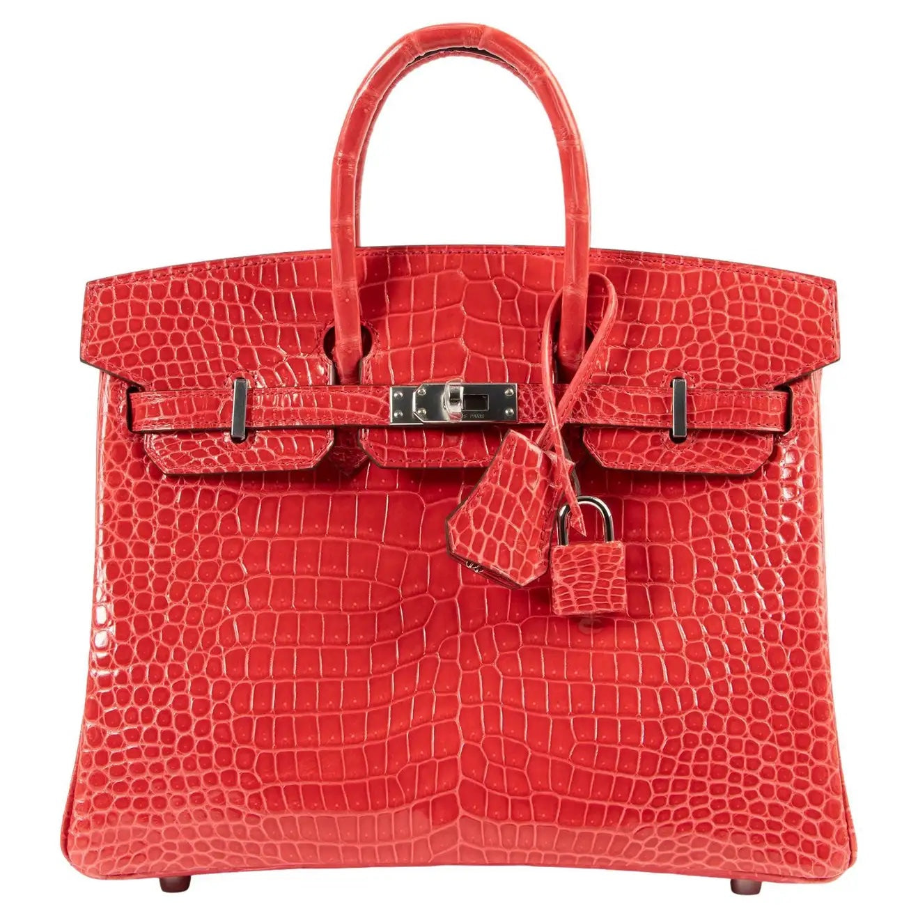 Hermès Birkin 25cm Bourgainvillier Crocodile Porosus Lisse PHW | Rare Collector’s Piece