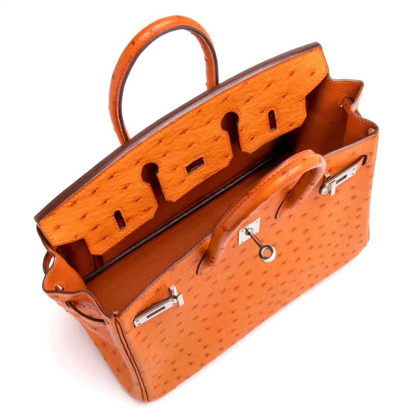 Hermès Birkin 25cm Ostrich Leather in Tangerine | Exclusive Luxury Handbag