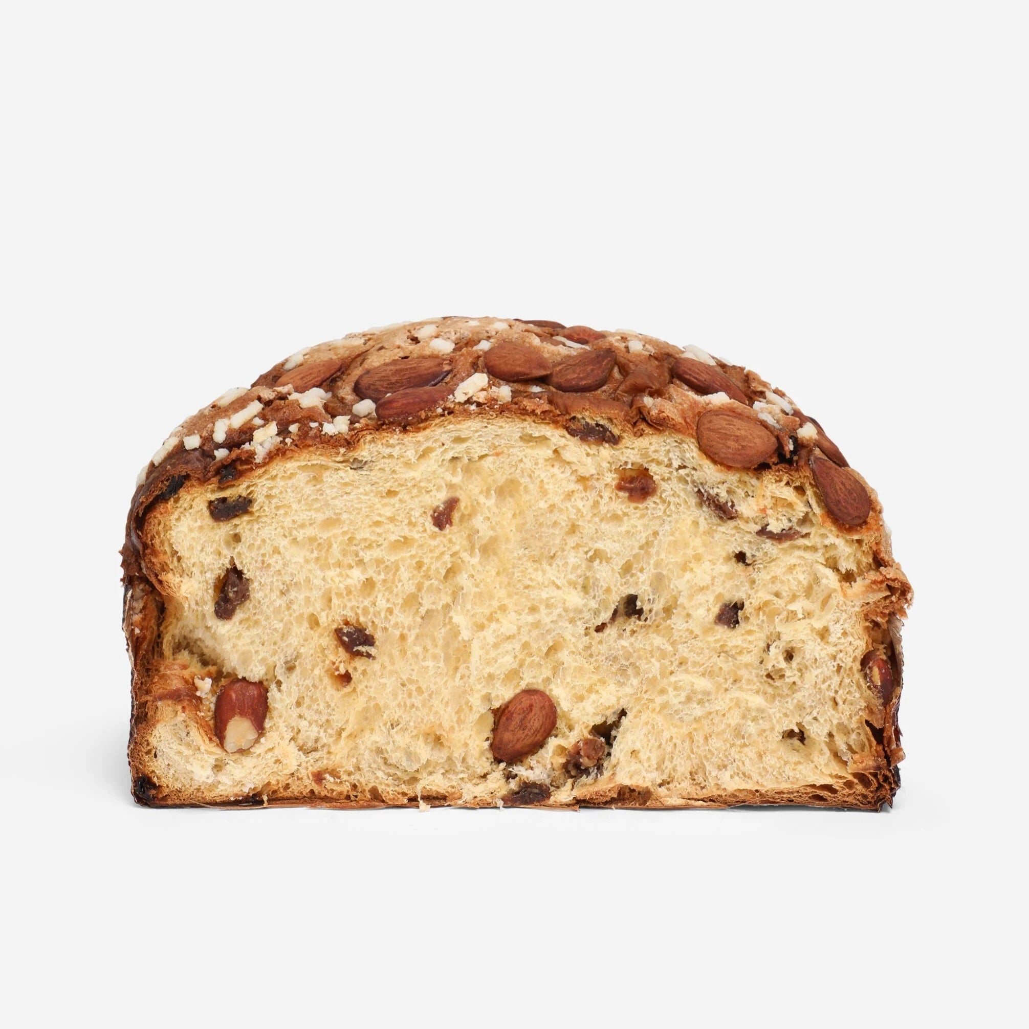 Slice of bread with seeds on a white background