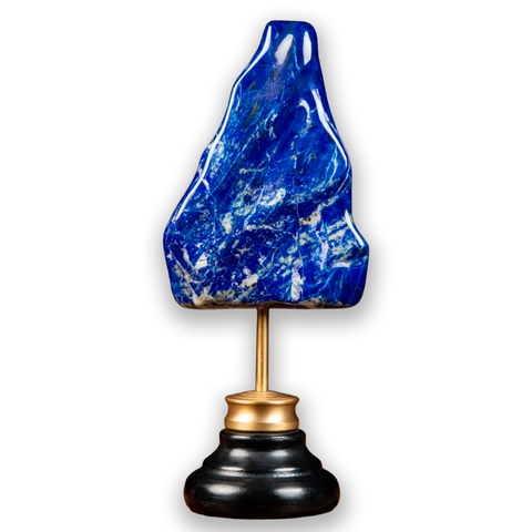 Lapis Lazuli on Wood Base – Unique Mineral Display from