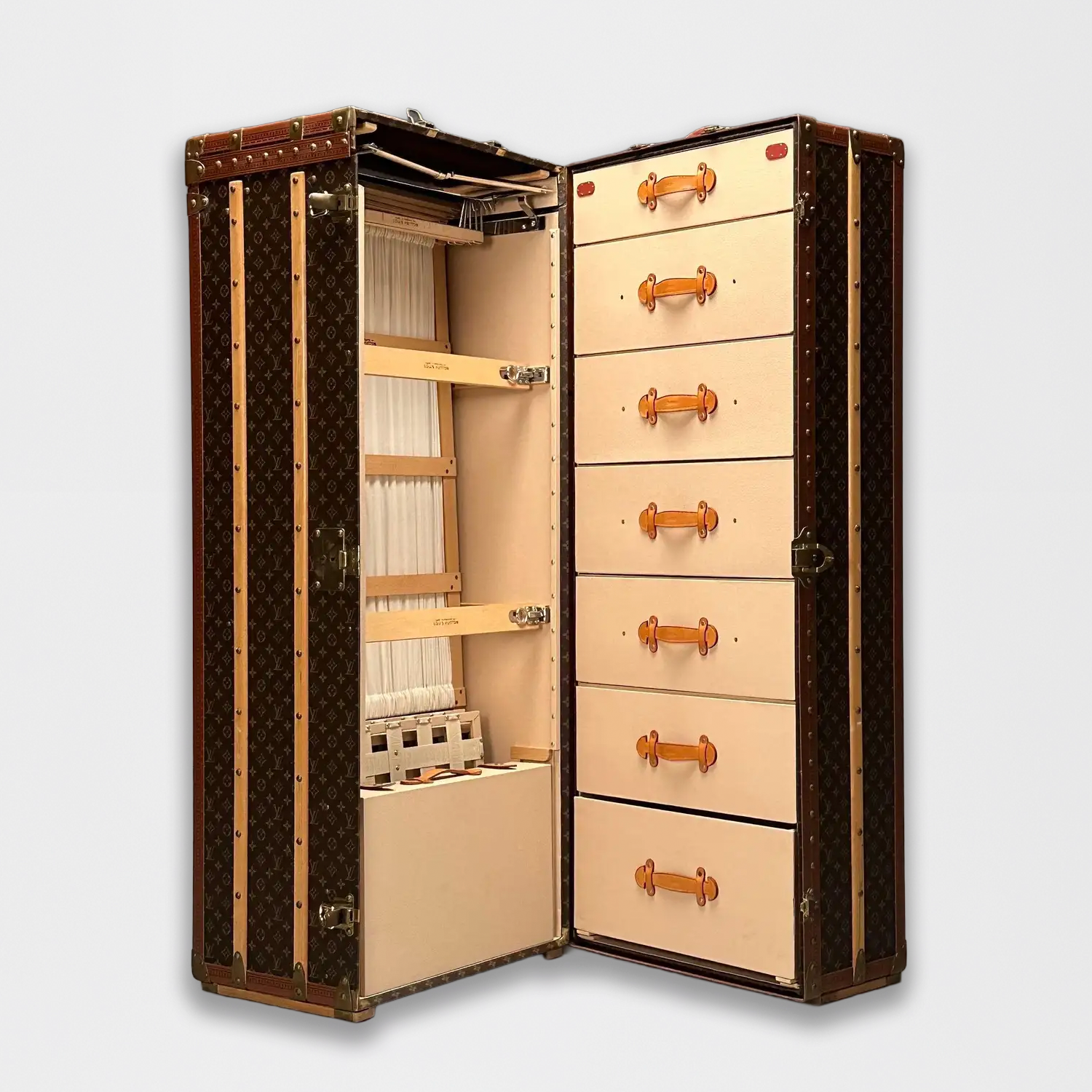 Louis Vuitton Large Steamer/Wardrobe Trunk with Monogram Canvas & Leather | A Special Order